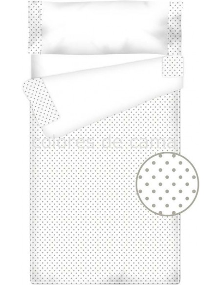 Saco nórdico Cremallera "Algodón y Pique" Topos Grises