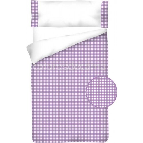 Funda nórdica Algodón - Cuadro Vichy Lila - 2 Piezas
