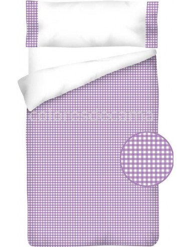 Funda nórdica Algodón - Cuadro Vichy Lila - 2 Piezas