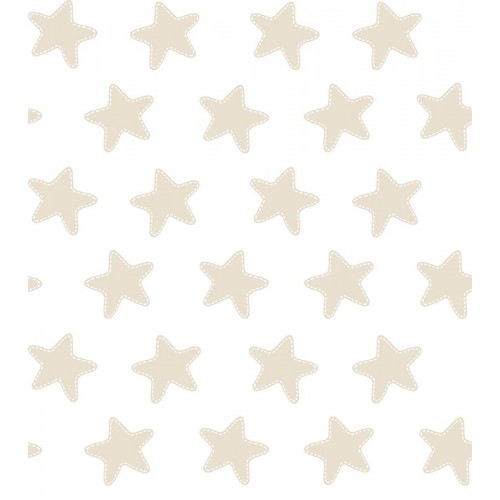 Juego de sábanas "Algodón" Estrellas Arena - Fondo Blanco - 2 Piezas 2