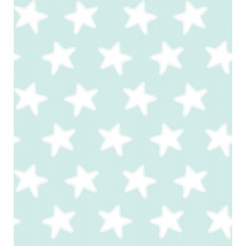 Juego de sábanas "Algodón" Estrellas Blancas - Fondo Esmeralda - 2 Piezas 2