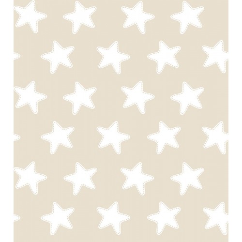 Juego de sábanas "Algodón" Estrellas Blancas - Fondo Arena - 2 Piezas 2