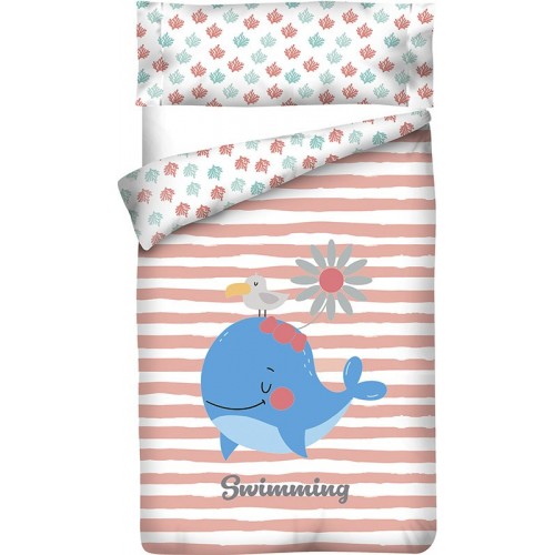 Funda nórdica Reversible "Algodón" Whale - 2 Piezas