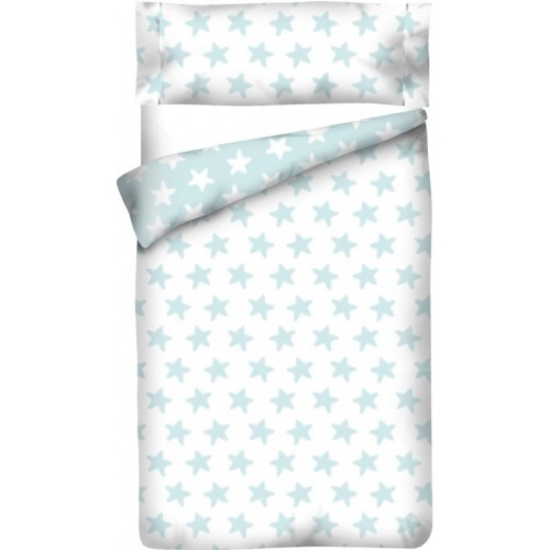 Funda nórdica Reversible "Algodón" Estrellas Blancas - Fondo Esmeralda - 2 Piezas 2
