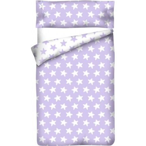 Funda nórdica Reversible "Algodón" Estrellas Lila - Fondo Blanco - 2 Piezas 2