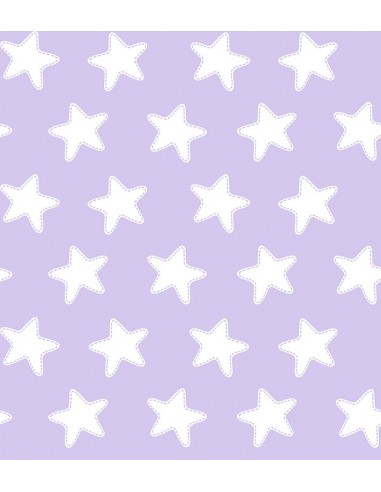 Saco nórdico Cremallera "Algodón" Estrellas Blancas - Fondo Lila