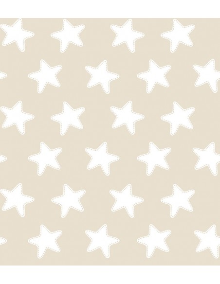 Funda nórdica Reversible "Algodón" Estrellas Blancas - Fondo Arena - 2 Piezas