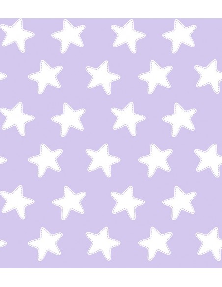 Funda nórdica Reversible "Algodón" Estrellas Lila - Fondo Blanco - 2 Piezas