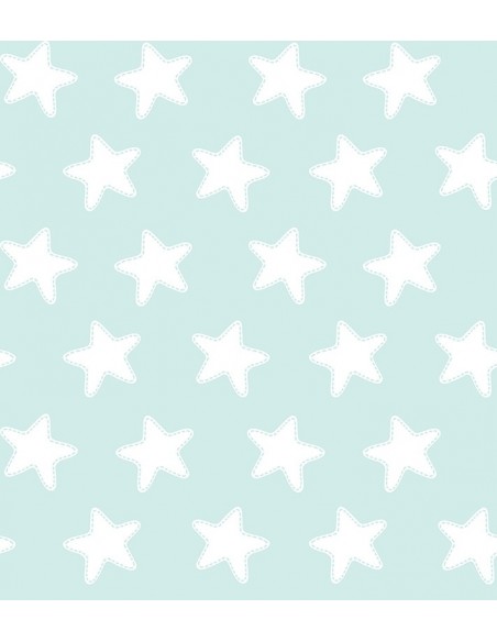 Funda nórdica Reversible "Algodón" Estrellas Blancas - Fondo Esmeralda - 2 Piezas