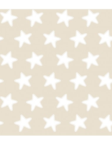 Funda nórdica Reversible "Algodón" Estrellas Arena - Fondo Blanco - 3 Piezas