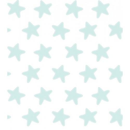 Sábana Bajera Estampada "Algodón" - Estrellas Esmeralda - Fondo Blanco 2