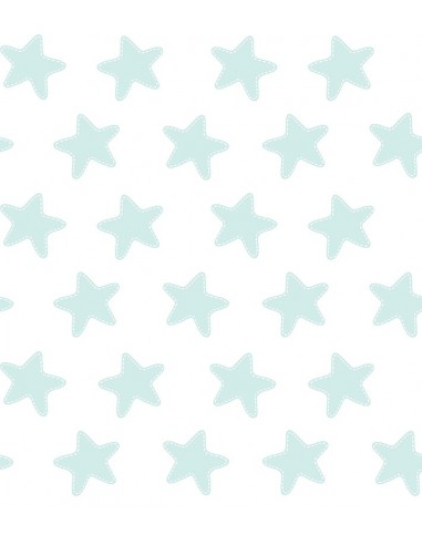 Juego de sábanas "Algodón" Estrellas Esmeralda - Fondo Blanco - 3 Piezas