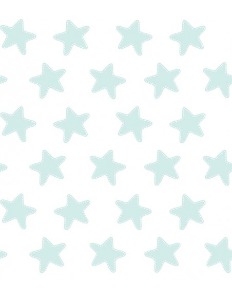 Juego de sábanas "Algodón" Estrellas Esmeralda - Fondo Blanco - 3 Piezas