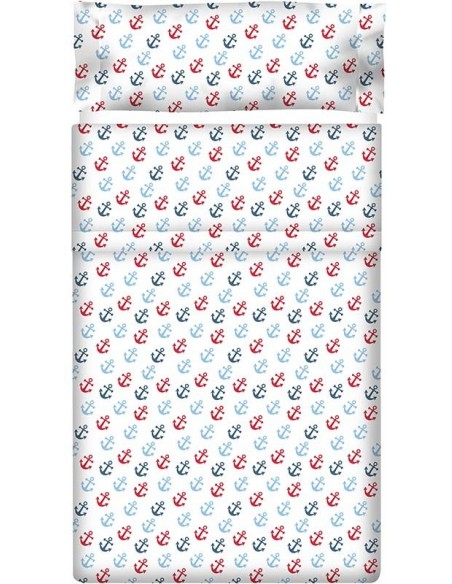 Juego de sábanas "Algodón" Anclas - 3 Piezas Juego de sábanas "Algodón" Anclas - 3 Piezas