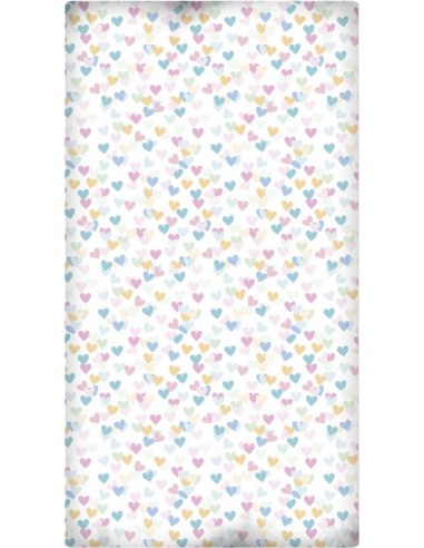 Sábana Bajera Estampada "Algodón" Corazones