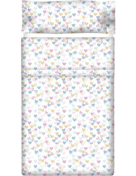 Juego de sábanas "Algodón" Corazones - 3 Piezas