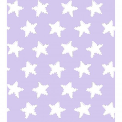 Funda de Cojín Cuadrante ESTRELLAS BLANCO-FONDO LILA - 50 x 50 cm - Con Cremallera