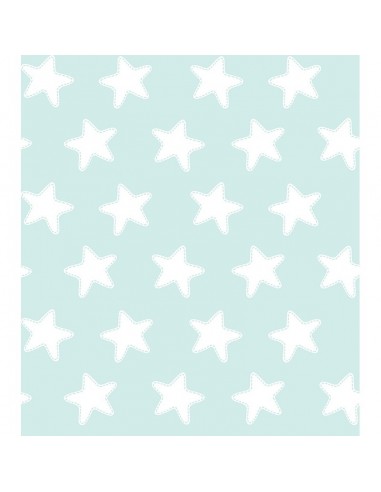 Funda de Cojín Cuadrante ESTRELLAS BLANCO-FONDO ESMERALDA- 50 x 50 cm - Con Cremallera