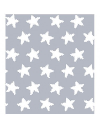 Colcha Copriletto Reversible "ESTRELLAS BLANCO FONDO GRIS LUNA" - Medida: 80 x 160 cm (130 x 200 cm)