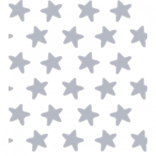 Colcha Copriletto Reversible "ESTRELLAS BLANCO FONDO GRIS LUNA" - Medida: 80 x 160 cm (130 x 200 cm) 2