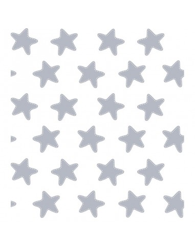 Funda de Cojín Cuadrante ESTRELLAS GRIS LUNA-FONDO BLANCO - 50 x 60 cm + PESTAÑA 5 cm