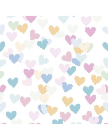 Funda de Cojín Cuadrante CORAZONES - 50 x 50 cm - Con Cremallera