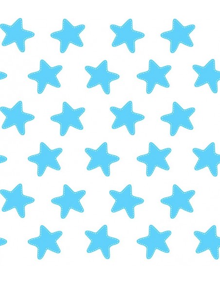 Saco nórdico Cremallera "Algodón" Estrellas Azul - Fondo Blanco