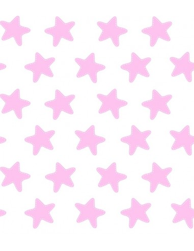 Funda nórdica Reversible "Algodón" Estrellas Blancas - Fondo Rosa - 2 Piezas