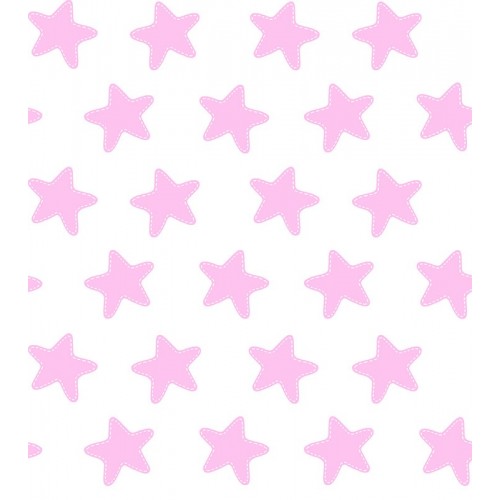 Juego de sábanas "Algodón" Estrellas Rosa - Fondo Blanco - 2 Piezas 2