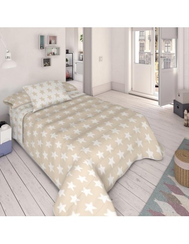 Edredón Reversible "Algodón" Estrellas Blancas - Fondo Arena