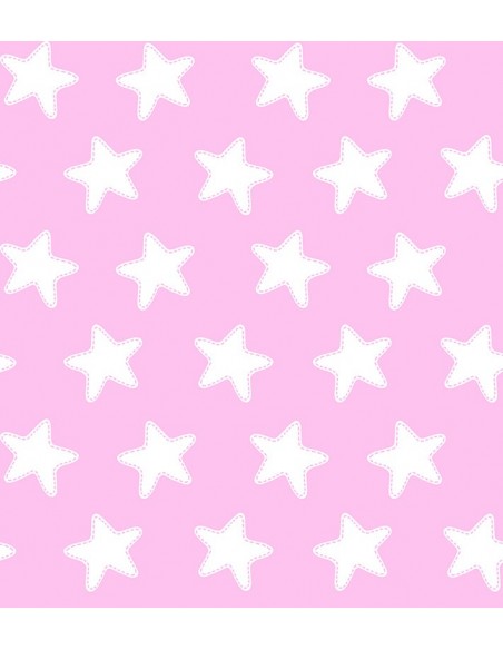 Edredón Reversible "Algodón" Estrellas Blancas - Fondo Rosa