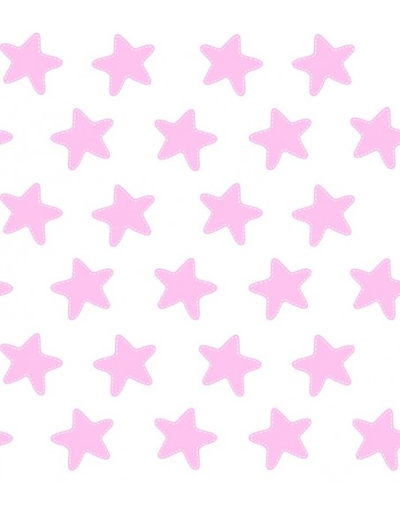 Edredón Reversible "Algodón" Estrellas Rosa - Fondo Blanco