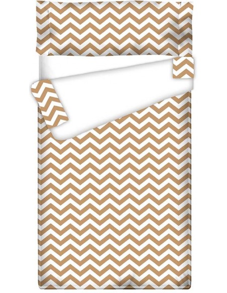 Saco nórdico Cremallera "Algodón" Zig Zag Camel