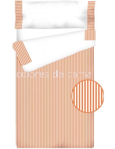 Saco nórdico Cremallera Algodón - Raya Naranja