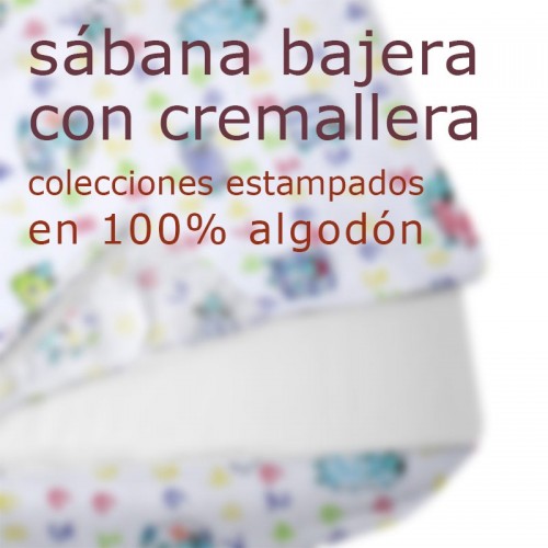 Sábana Bajera Con Cremallera para Saco Nórdico "Algodón" Estampados