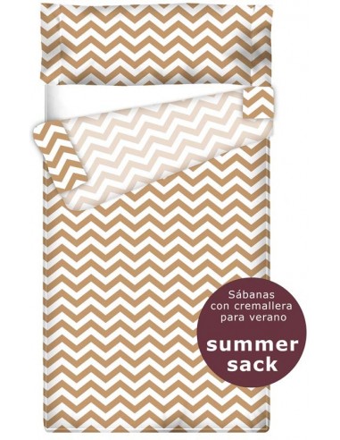 Summer Sack - Sábana con Cremallera "Algodón" Zig Zag Camel