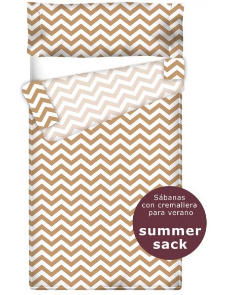 Summer Sack - Sábana con Cremallera "Algodón" Zig Zag Camel
