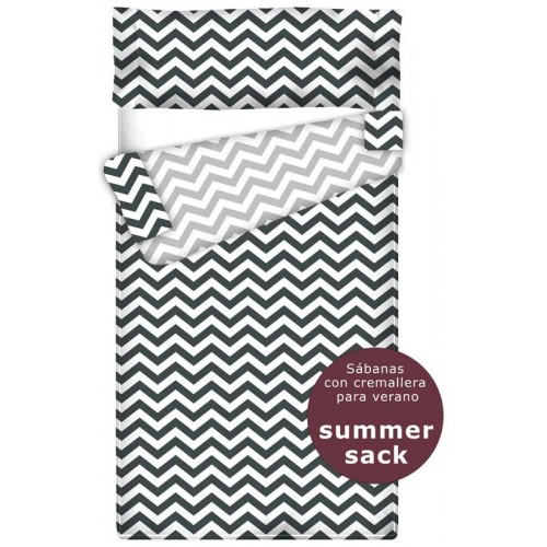 Summer Sack - Sábana con Cremallera "Algodón" Zig Zag Marengo