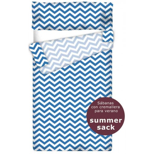 Summer Sack - Sábana con Cremallera "Algodón" Zig Zag Cobalto
