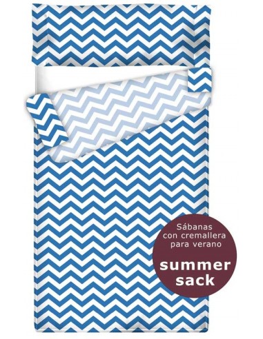 Summer Sack - Sábana con Cremallera "Algodón" Zig Zag Cobalto
