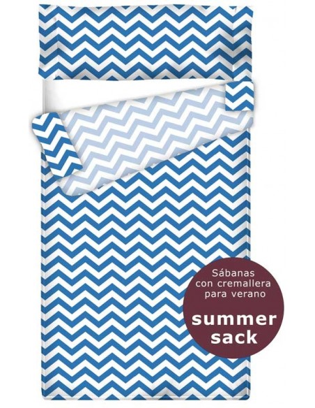 Summer Sack - Sábana con Cremallera "Algodón" Zig Zag Cobalto