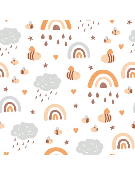 Sábana Bajera Estampada "Algodón" Bees