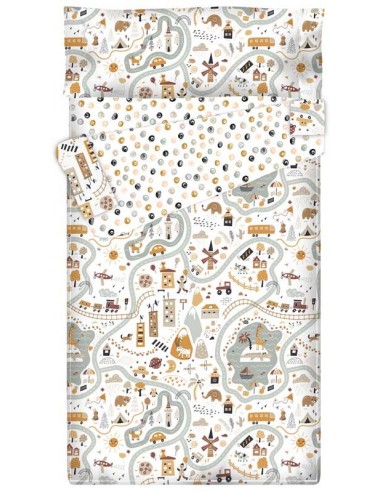 Saco nórdico Cremallera "Algodón" Map