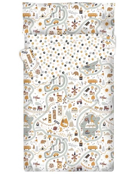 Saco nórdico Cremallera "Algodón" Map