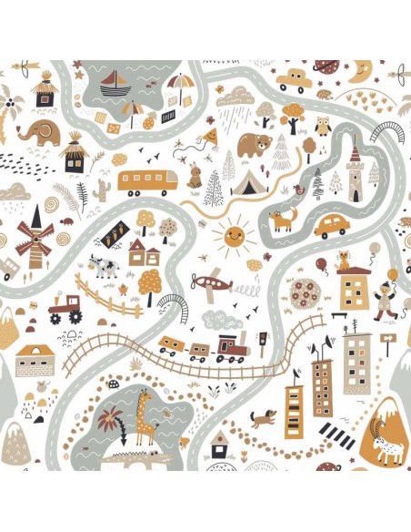 Funda nórdica "Algodón" Map - 3 Piezas