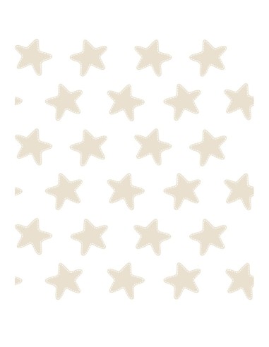 Funda de Cojín Cuadrante ESTRELLAS ARENA-FONDO BLANCO - 40 x 40 cm - Con Cremallera