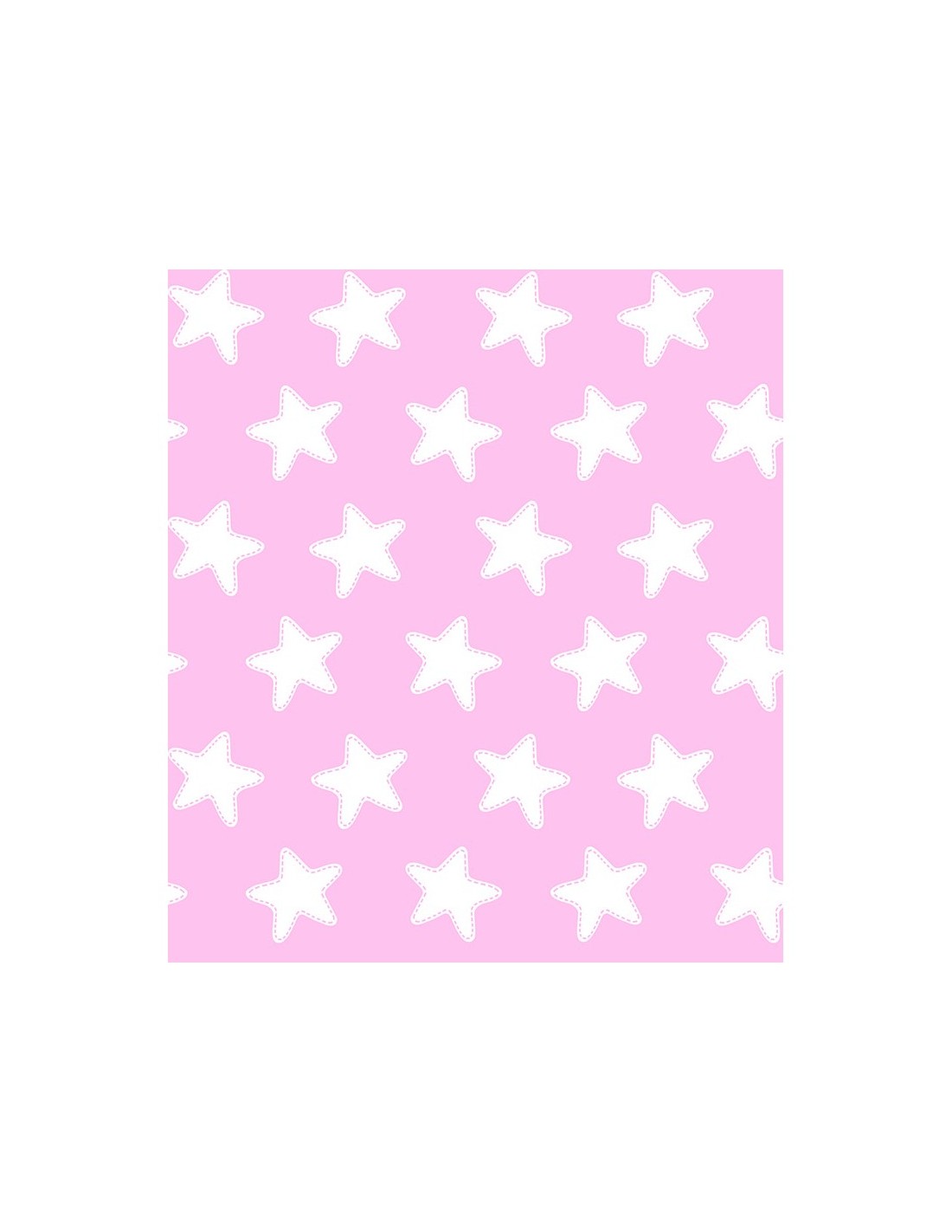 Funda de Cojín Cuadrante ESTRELLAS BLANCO FONDO ROSA - 35 x 35 cm con  Cremallera