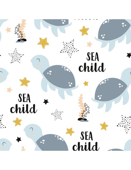 Sábana Bajera Estampada "Algodón" Turtles