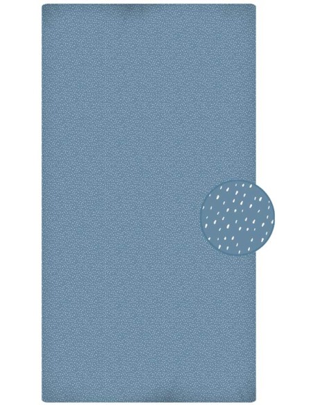 Sábana Bajera Estampada "Algodón" Steel Blue Manhattan