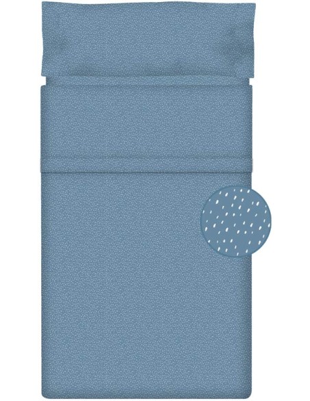 Juego de sábanas "Algodón" Steel Blue Manhattan - 2 Piezas